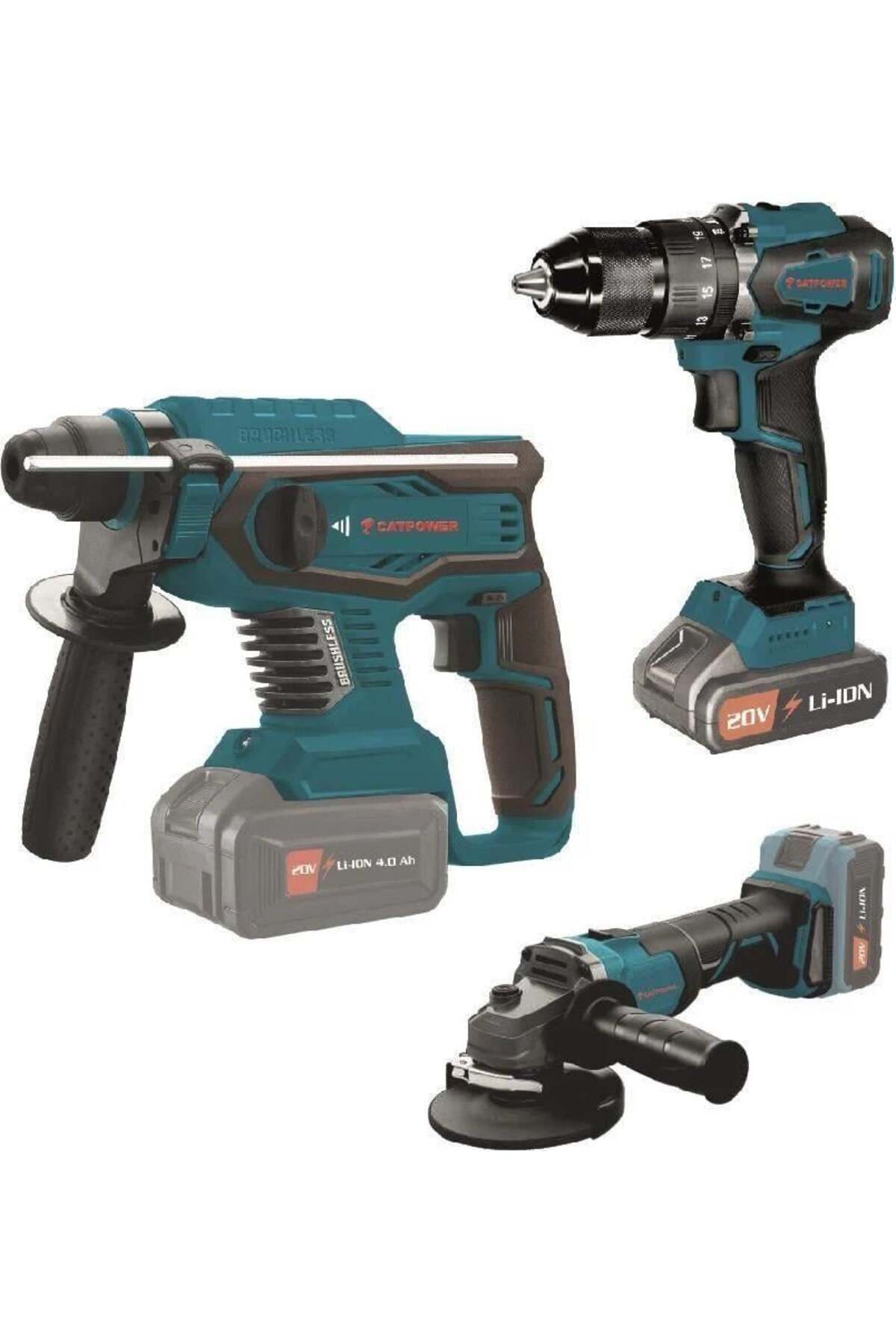 Catpower 4130 Akülü Vidalama Kırıcı Taşlama 3 Makina 3 Akülü E-Toptan Hırdavat