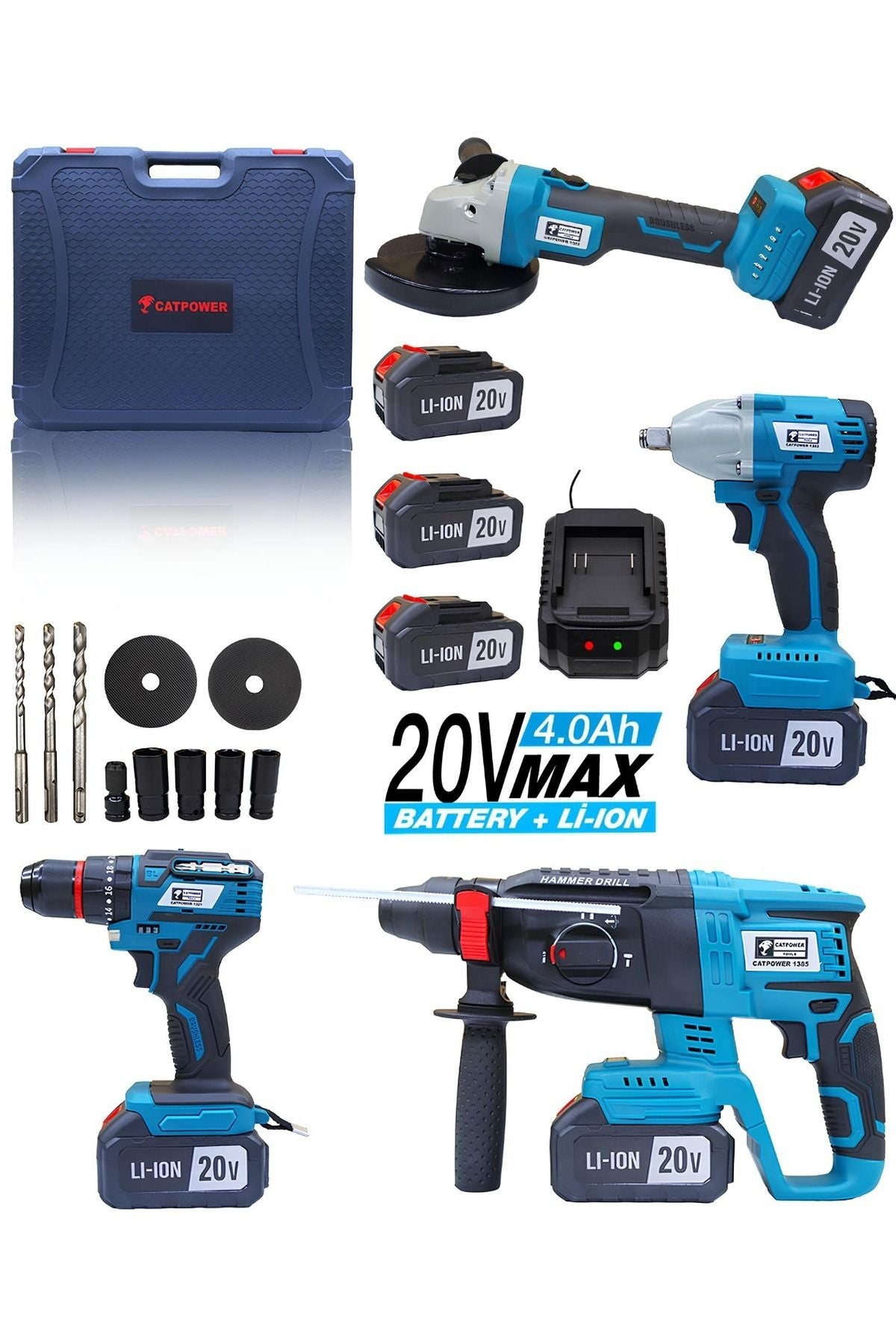 CATPOWER ORIJINAL 4 LU SET KOMURSUZ 1380 Matkap E-Toptan Hırdavat