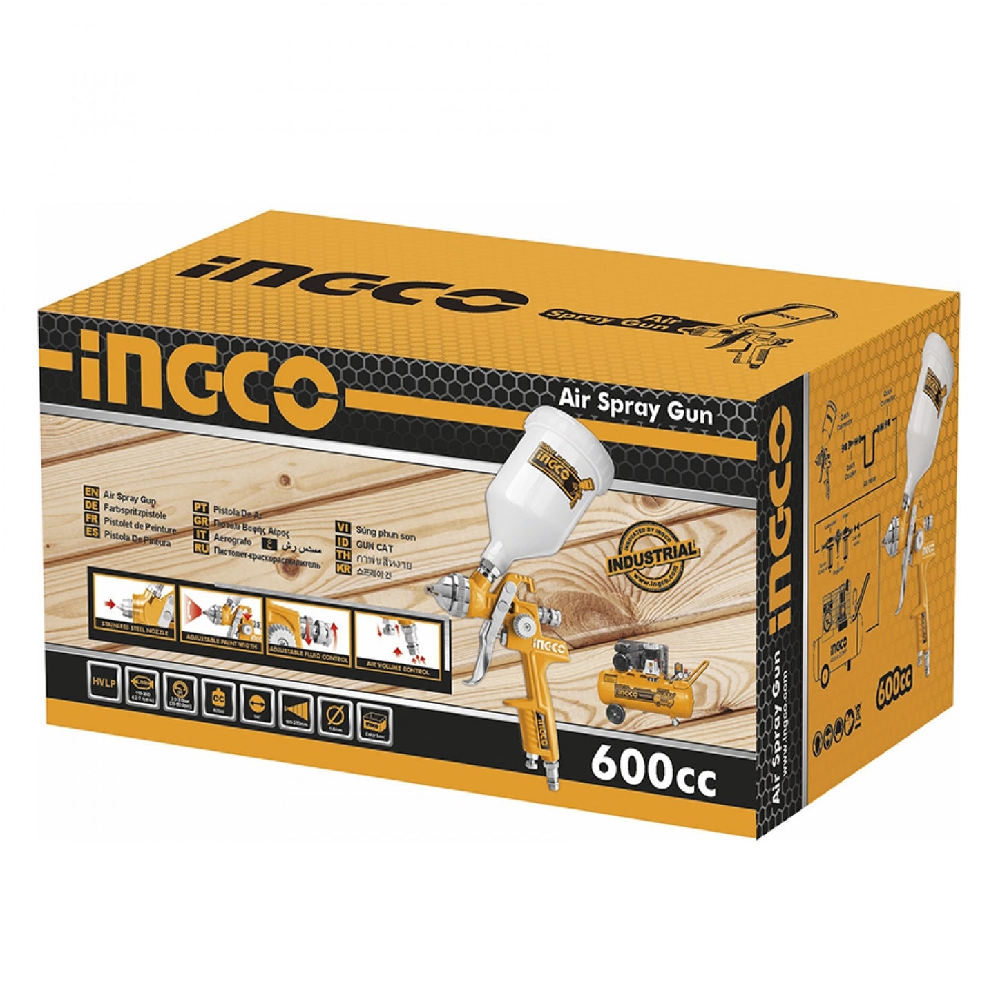 Ingco ING-ASG1061 600 cc Endüstriyel HVLP Boya Tabancası - e-toptanhirdavat.com