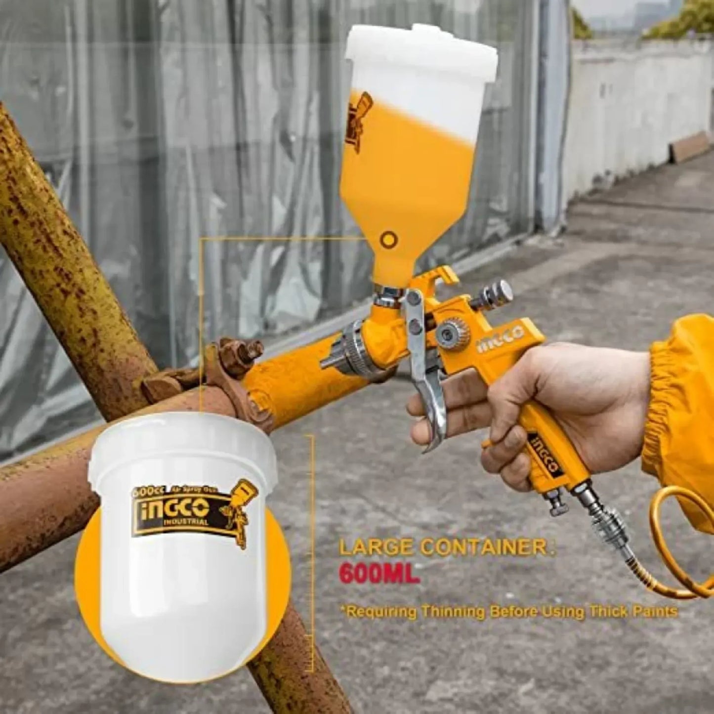 Ingco ING-ASG1061 600 cc Endüstriyel HVLP Boya Tabancası - e-toptanhirdavat.com