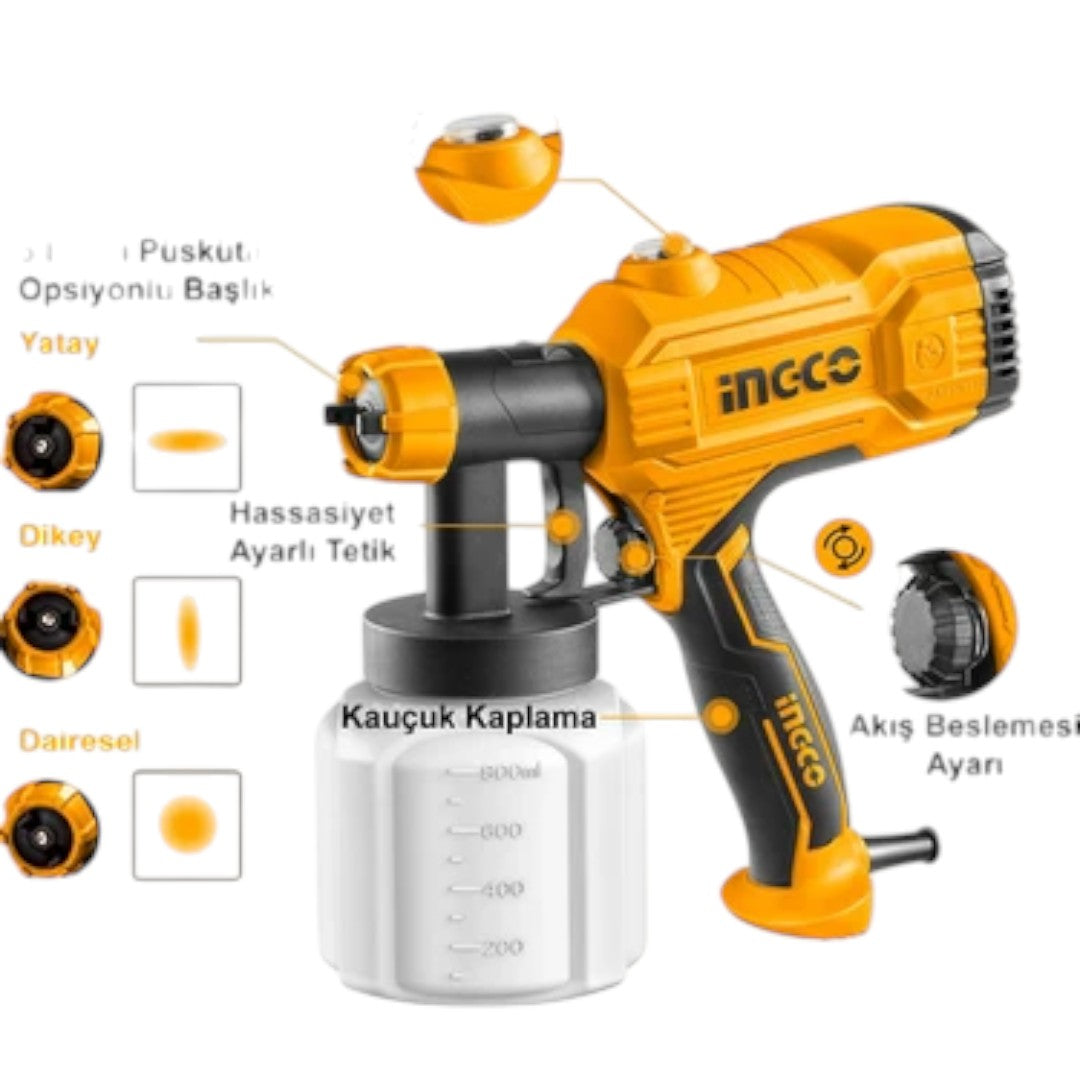 İngco SPG3508 450W Elektrikli Sprey Boya ve Dezenfektan Tabancası