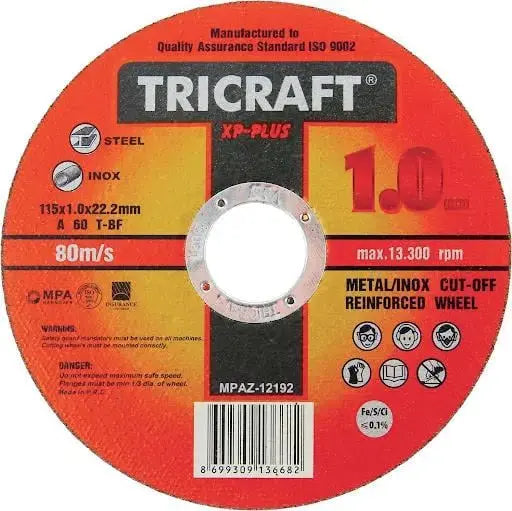 Tricraft inox 115mmx1mm Kesici Taş 600 adet e-toptanhirdavat.com