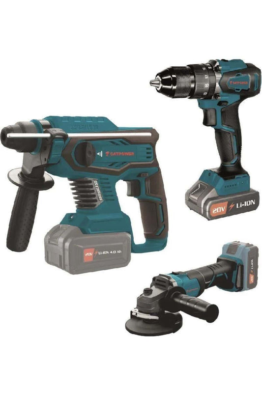 Catpower 4130 Akülü Vidalama Kırıcı Taşlama 3 Makina 3 Akülü E-Toptan Hırdavat