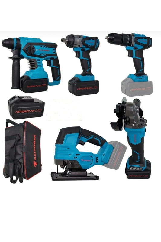 CATPOWER 4150 Akülü 5'li Alet Seti (Kömürsüz Motor) 3Ad. A.0Ah Akü E-Toptan Hırdavat