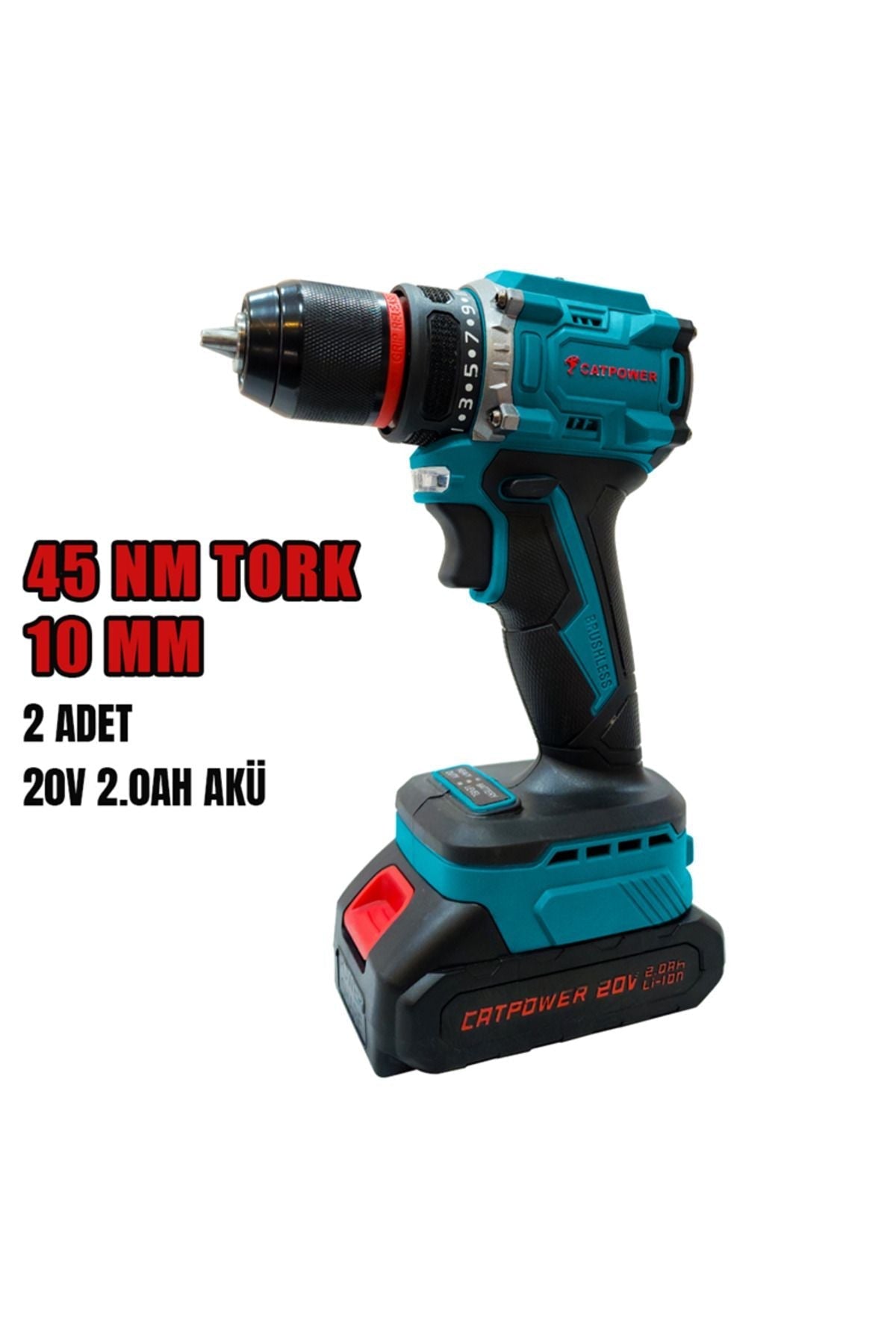 CATPOWER Kömürsüz Akülü Vidalama Li-ion (Set) 10 mm 20V 2.0 Ah - CATPOWER ürün görseli