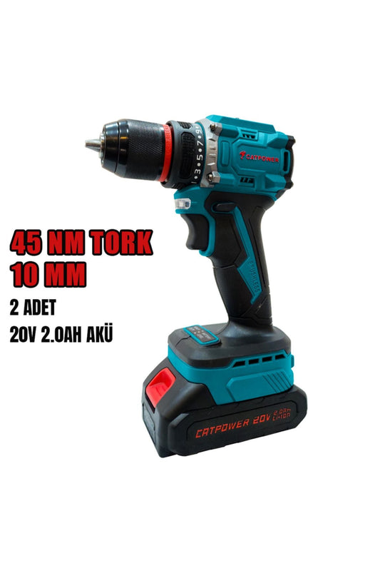 Catpower Kömürsüz Akülü Vidalama Li-ion (SET) 10 Mm 20v 2.0 Ah E-Toptan Hırdavat