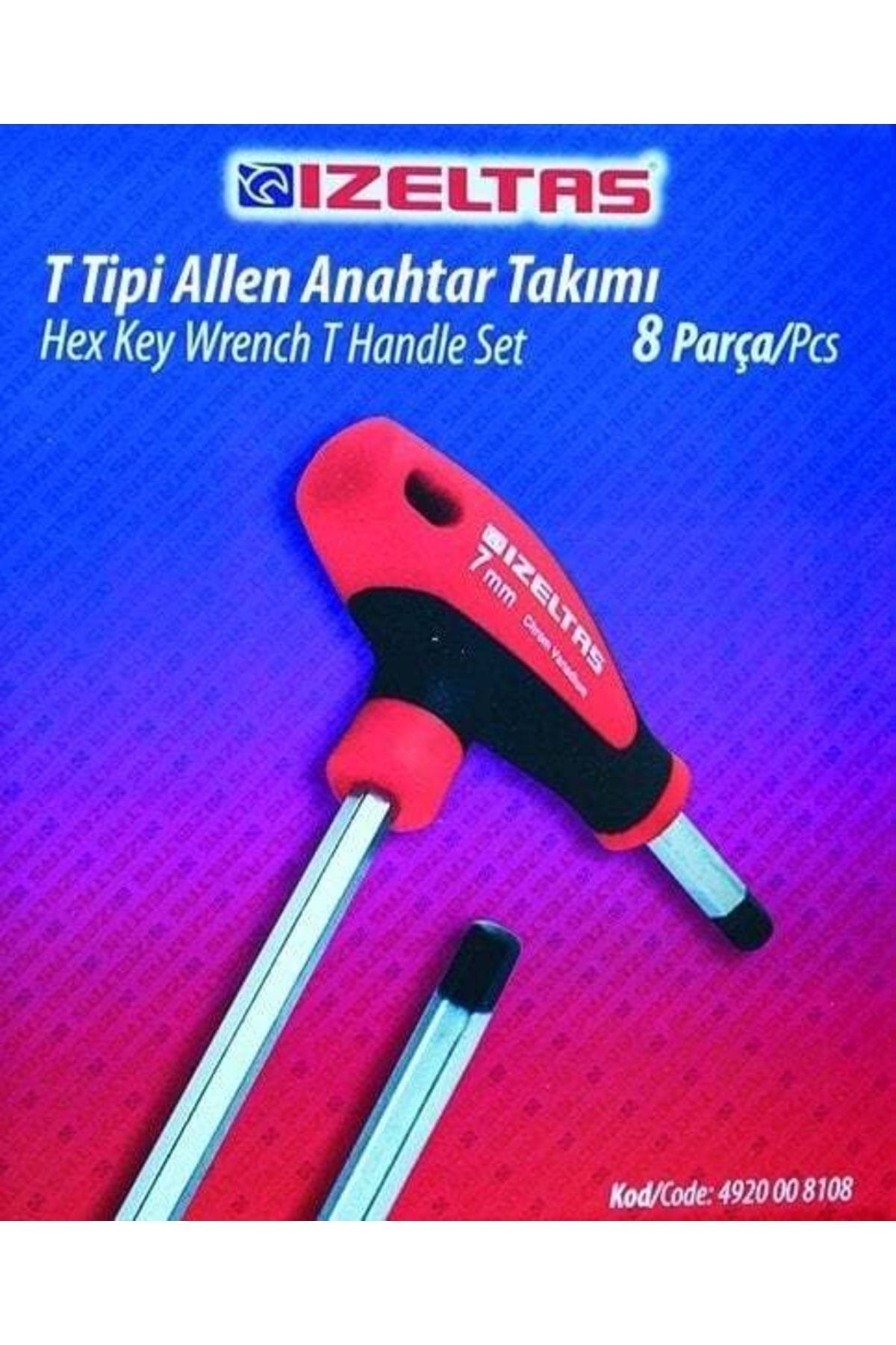 İzeltaş T Tipi Allen Anahtar Takımı 8li